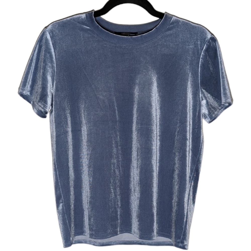Light Periwinkle Stretchy Velvet T Shirt